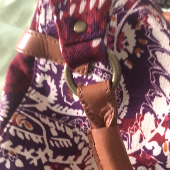 Talbots Purple Multicolor Paisley Medium Satchel Purse Handbag Bag - Picture 5 of 17